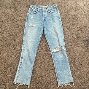 GRLFRND Karolina high rise straight crop jeans